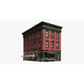New York Corner Building Restaurant 3D model